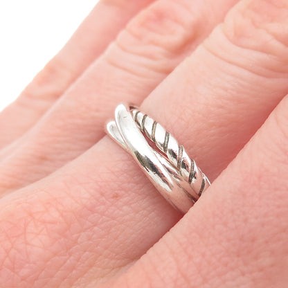 925 Sterling Silver Vintage Interlocked Trinity Band Ring Size 6.75