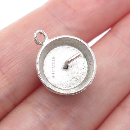 925 Sterling Silver Antique Happy Birthday To You Cake Minimalist Charm Pendant