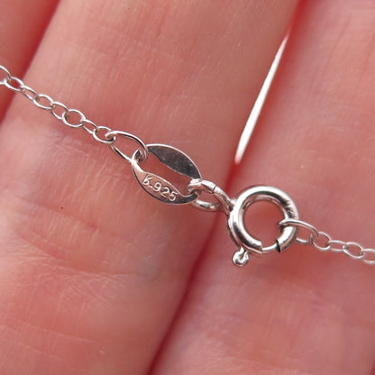 SK9 Allure Gems 925 Sterling Silver Real Diamond Cable Chain Necklace 18"