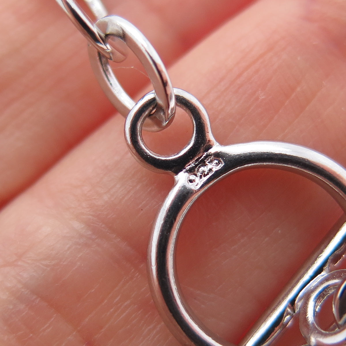 925 Sterling Silver Vintage Multi-Oval Chain Necklace 18"