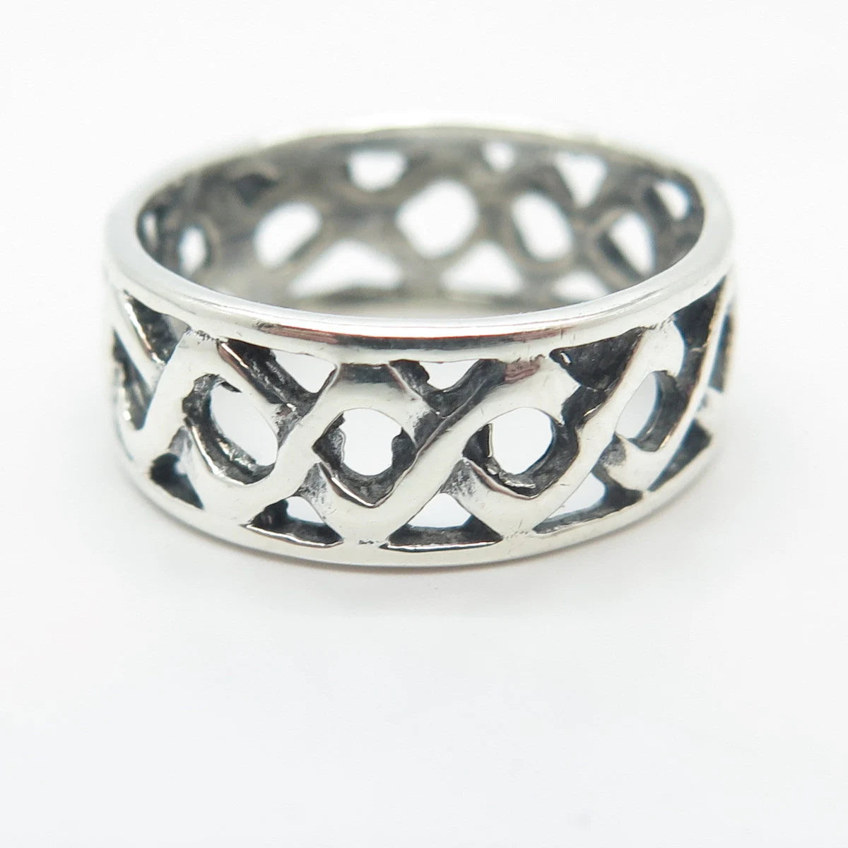 925 Sterling Silver Vintage Braided Band Ring Size 7