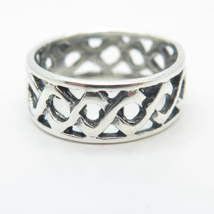 925 Sterling Silver Vintage Braided Band Ring Size 7