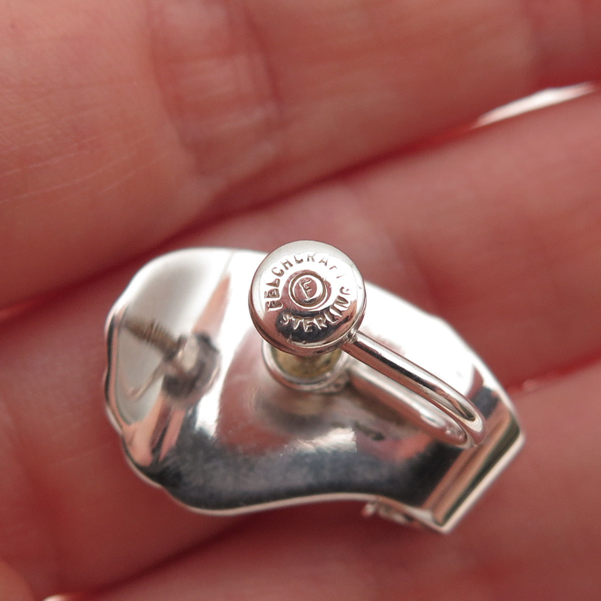Felch Danecraft 925 Sterling Silver Vintage Modernist Screw Back Earrings