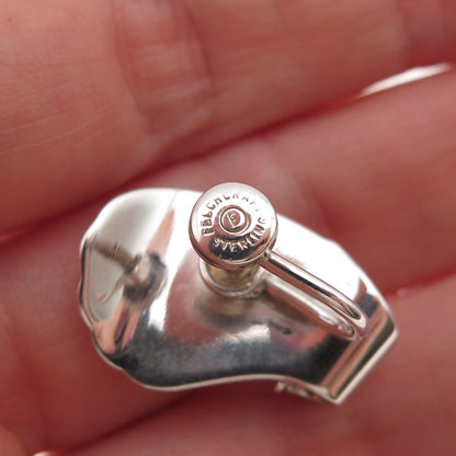 Felch Danecraft 925 Sterling Silver Vintage Modernist Screw Back Earrings