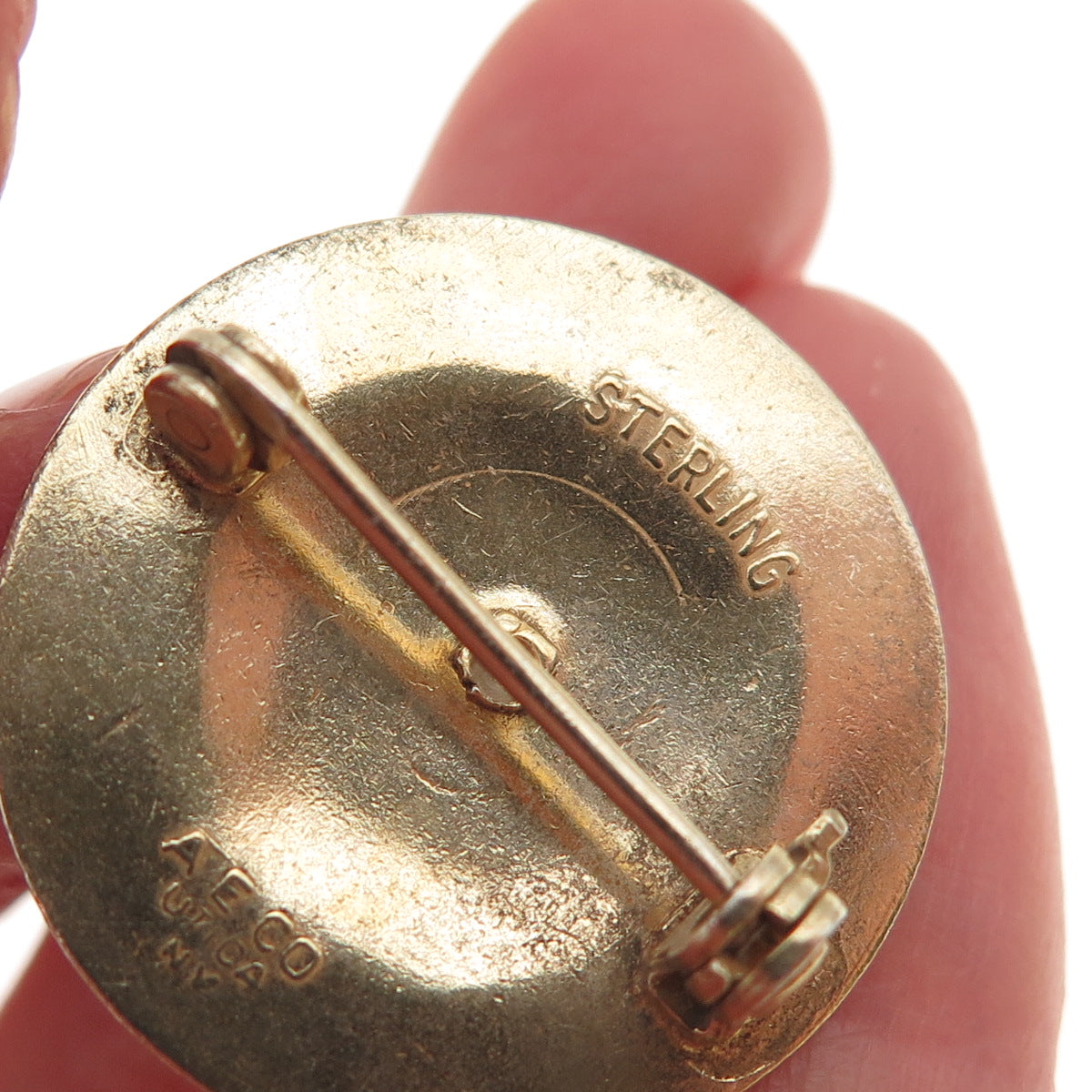 AECO Utica Sterling Silver 2-Tone Antique WWII US Merchant Marine Service Brooch