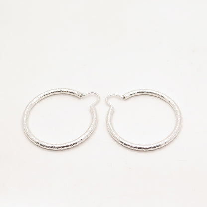 925 Sterling Silver Vintage Dots Hoop Earrings
