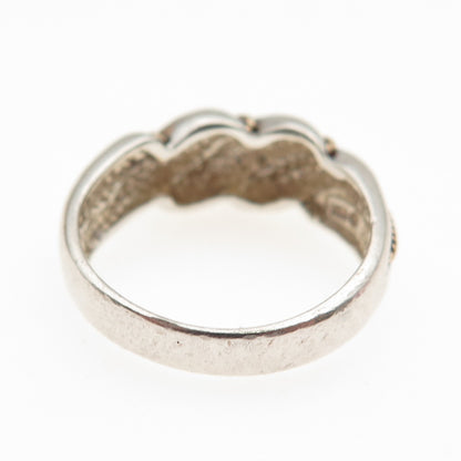 MONICA JAIN 925 Sterling Silver 14K Gold Vintage Modernist Ring Size 8.75