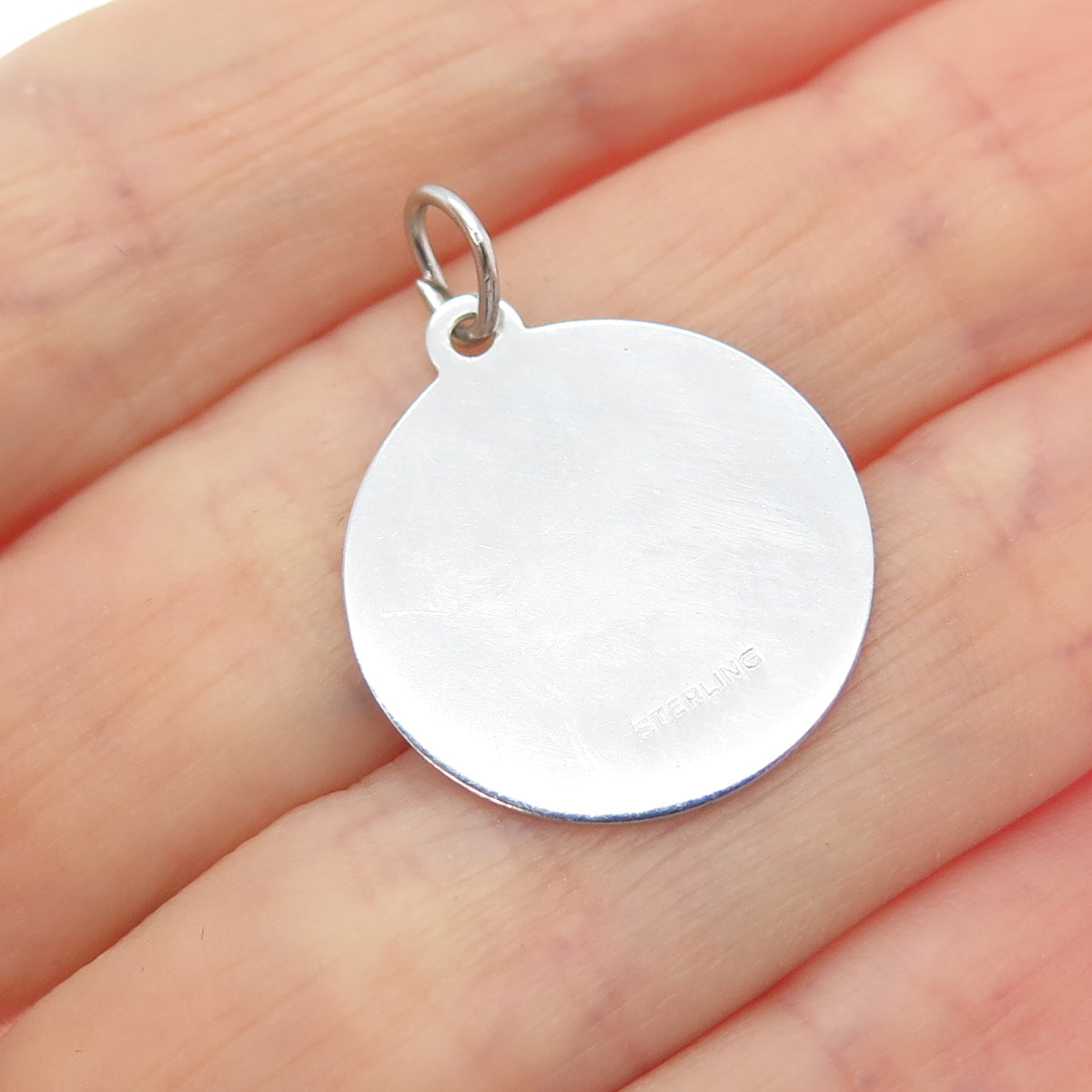 925 Sterling Silver Vintage Somers High School Round Tag Charm Pendant