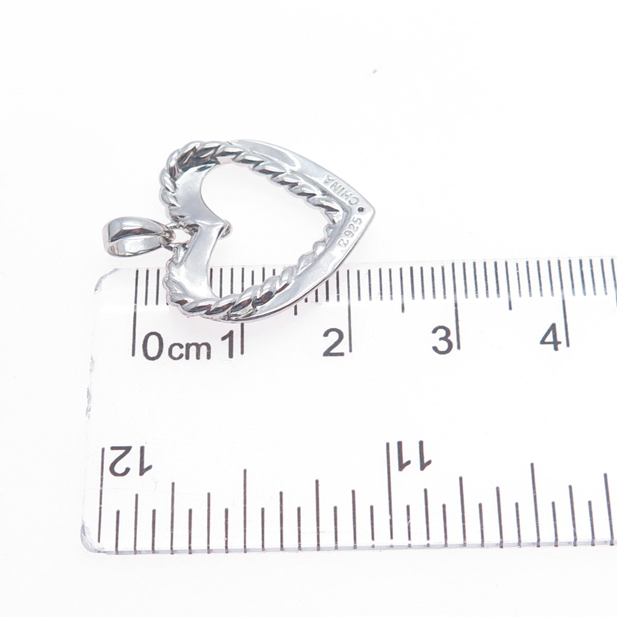 ROSS SIMONS 925 Sterling Silver Real Diamond Accent Heart Charm Pendant