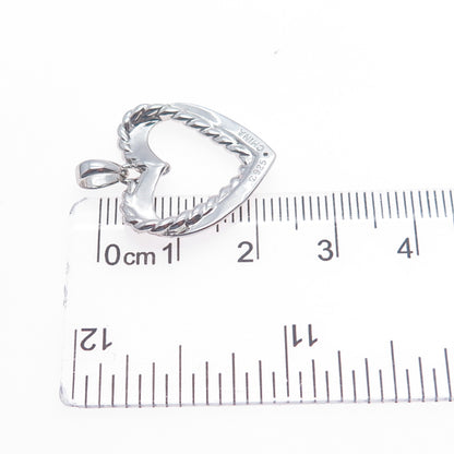 ROSS SIMONS 925 Sterling Silver Real Diamond Accent Heart Charm Pendant