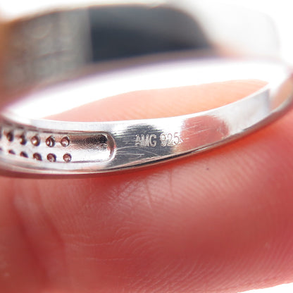 925 Sterling Silver Round-Cut C Z Half Eternity Band Ring Size 7