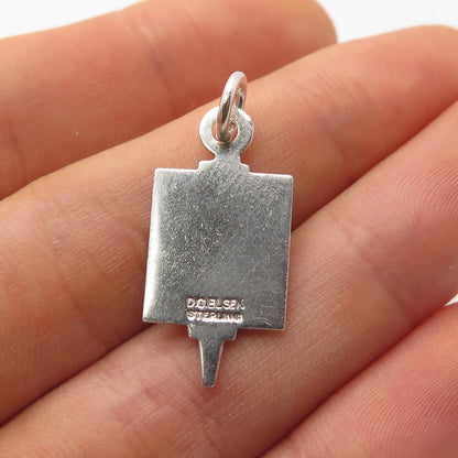 925 Sterling Silver Vintage D.G. Elsen Enamel Church Pendant