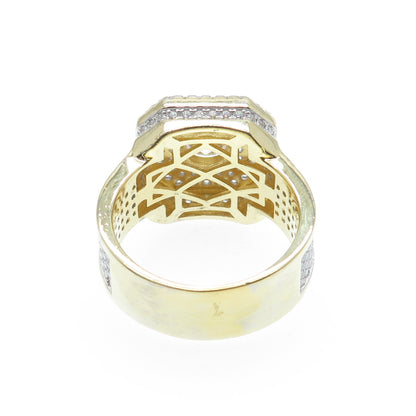 925 Sterling Silver Gold Plated Round-Cut C Z Sparkle Ring Size 11.25