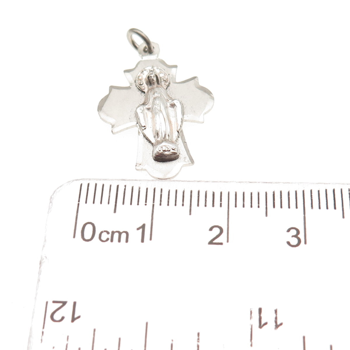 CHAPEL 925 Sterling Silver Antique Art Deco Crucifix Cross Mini Charm Pendant