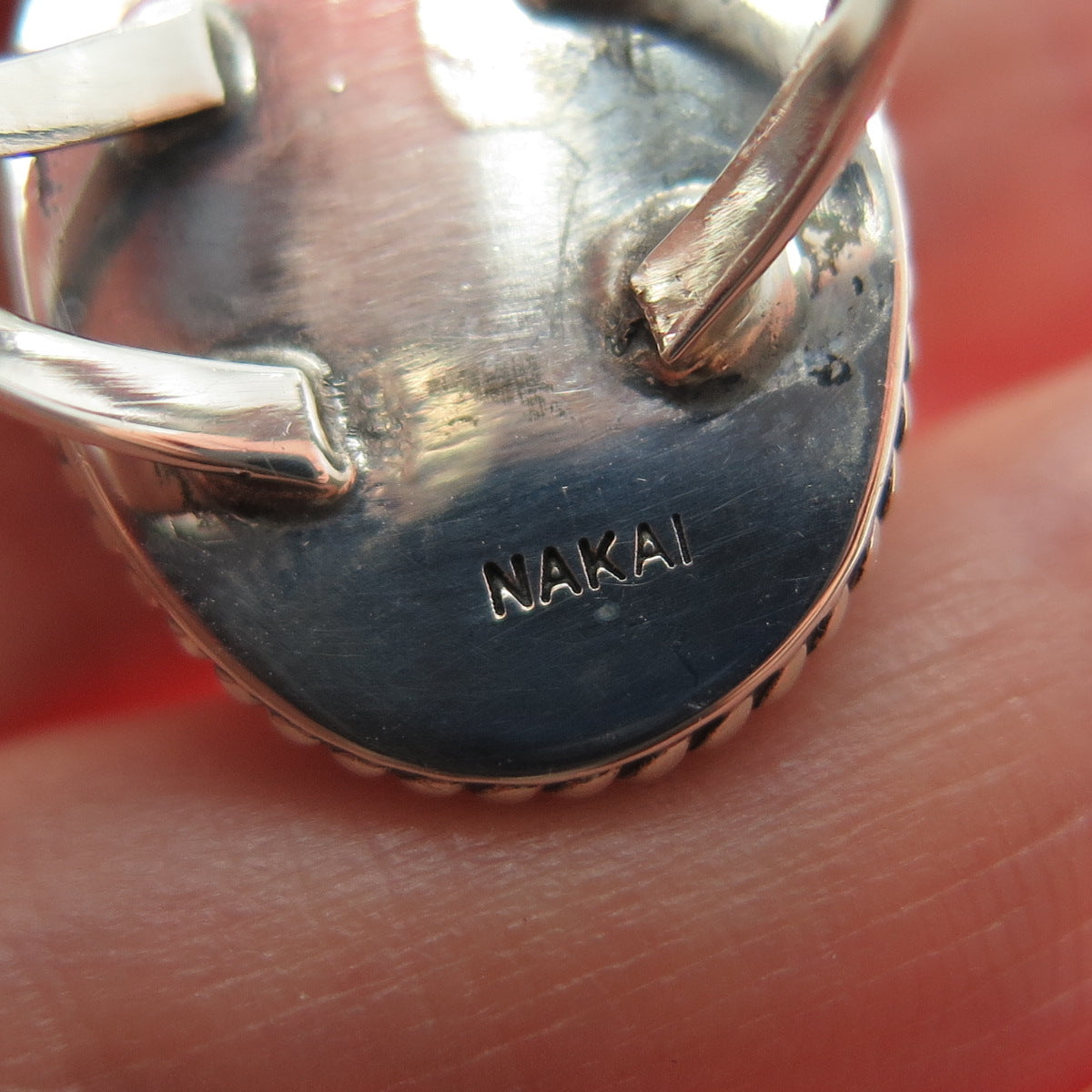 GILO & GRACE NAKAI NAVAJO Old Pawn 925 Sterling Silver Lace Agate Ring Size 5.75