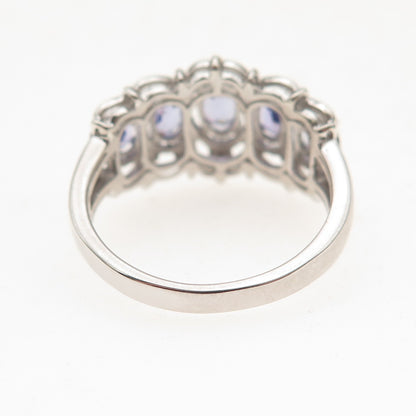 Chuck Clemency 925 Sterling Silver Real Oval-Cut Tanzanite Ring Size 8