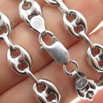 925 Sterling Silver Vintage Anchor Mariner Chain Necklace 16"