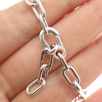 PANDORA 925 Sterling Silver White & Green C Z Clover Bracelet w/ Extension 6-7"