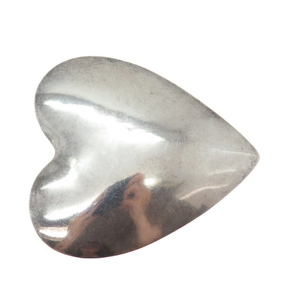 SAM LOVATO KEWA Old Pawn Sterling Silver Vintage Heart Oxidized Brooch / Pendant