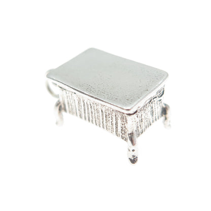 925 Sterling Silver Vintage Chest of Drawers Minimalist 3D Charm Pendant