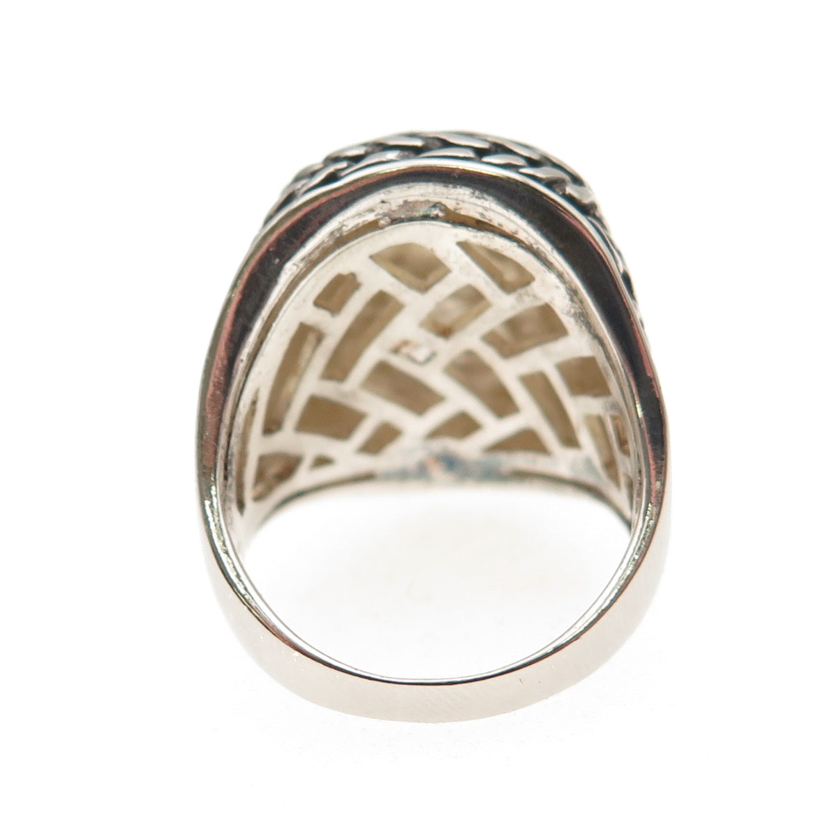 925 Sterling Silver Vintage Hammered Oxidized Ring Size 7