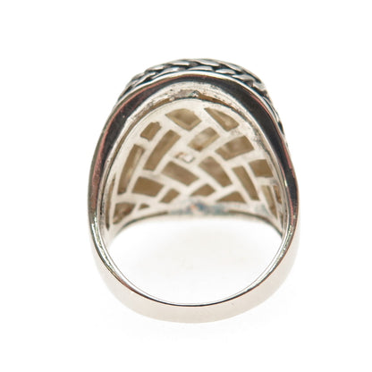 925 Sterling Silver Vintage Hammered Oxidized Ring Size 7