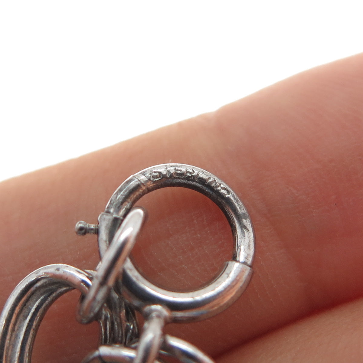 925 Sterling Silver Antique Art Deco Double Curb Link Bracelet 6.75"