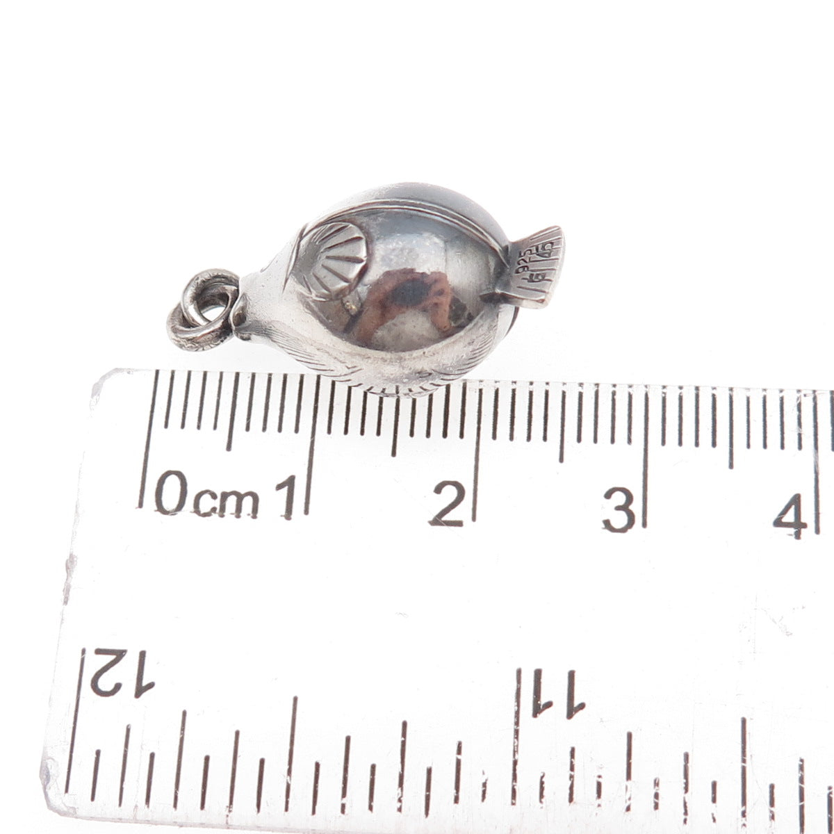 Georg Jensen 925 Sterling Silver Vintage Denmark Fish Oxidized 3D Charm Pendant