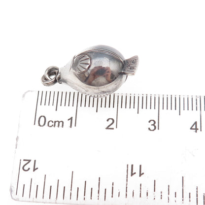 Georg Jensen 925 Sterling Silver Vintage Denmark Fish Oxidized 3D Charm Pendant