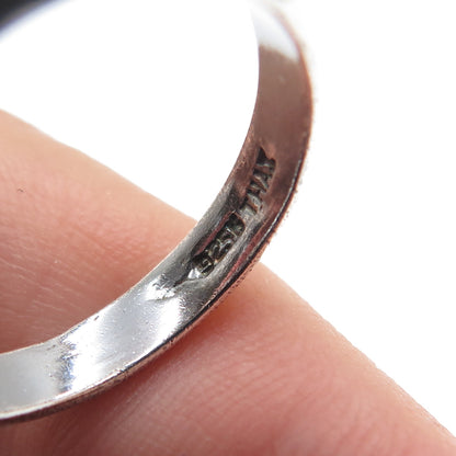 KEN CRAFTS 925 Sterling Silver Vintage Faith Oxidized Band Ring Size 7.75