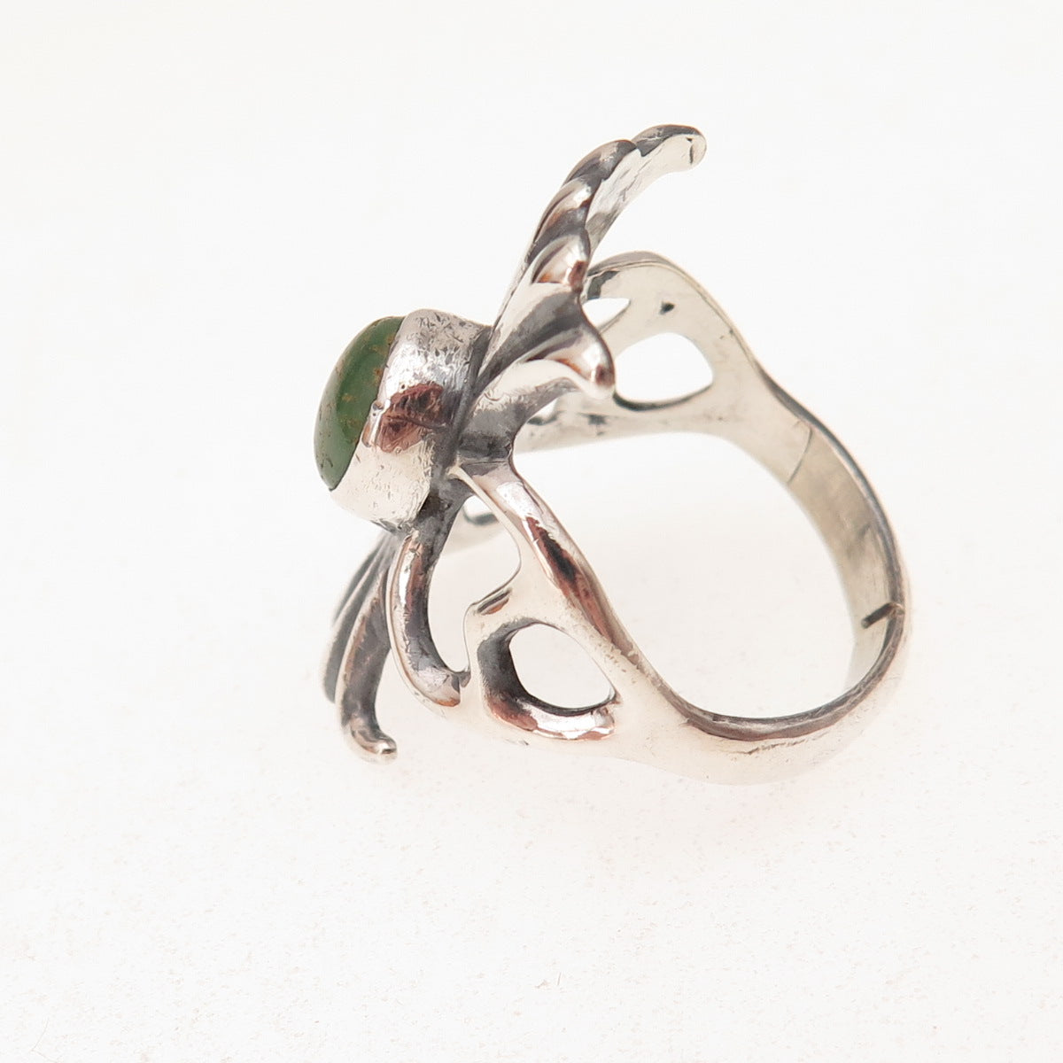 Old Pawn 925 Sterling Silver Vintage Southwestern Royston Turquoise Ring Size 8