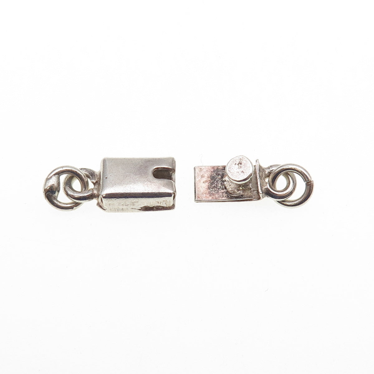 925 Sterling Silver Vintage Bracelet / Necklace Box Lock Clasp