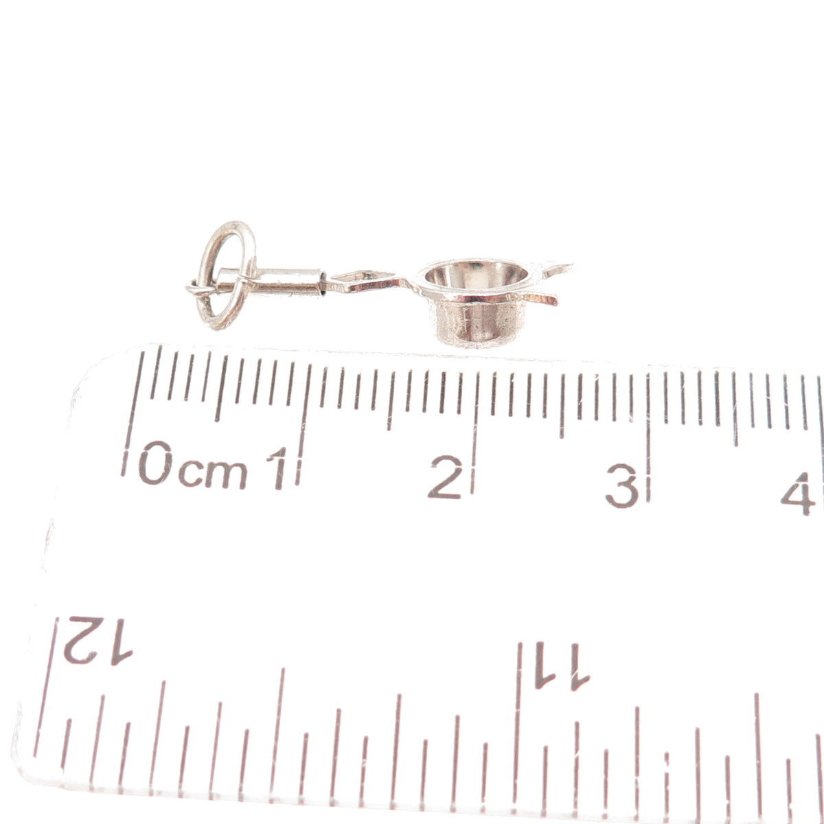 925 Sterling Silver Antique Art Deco Tea Strainer Oxidized 3D Charm Pendant