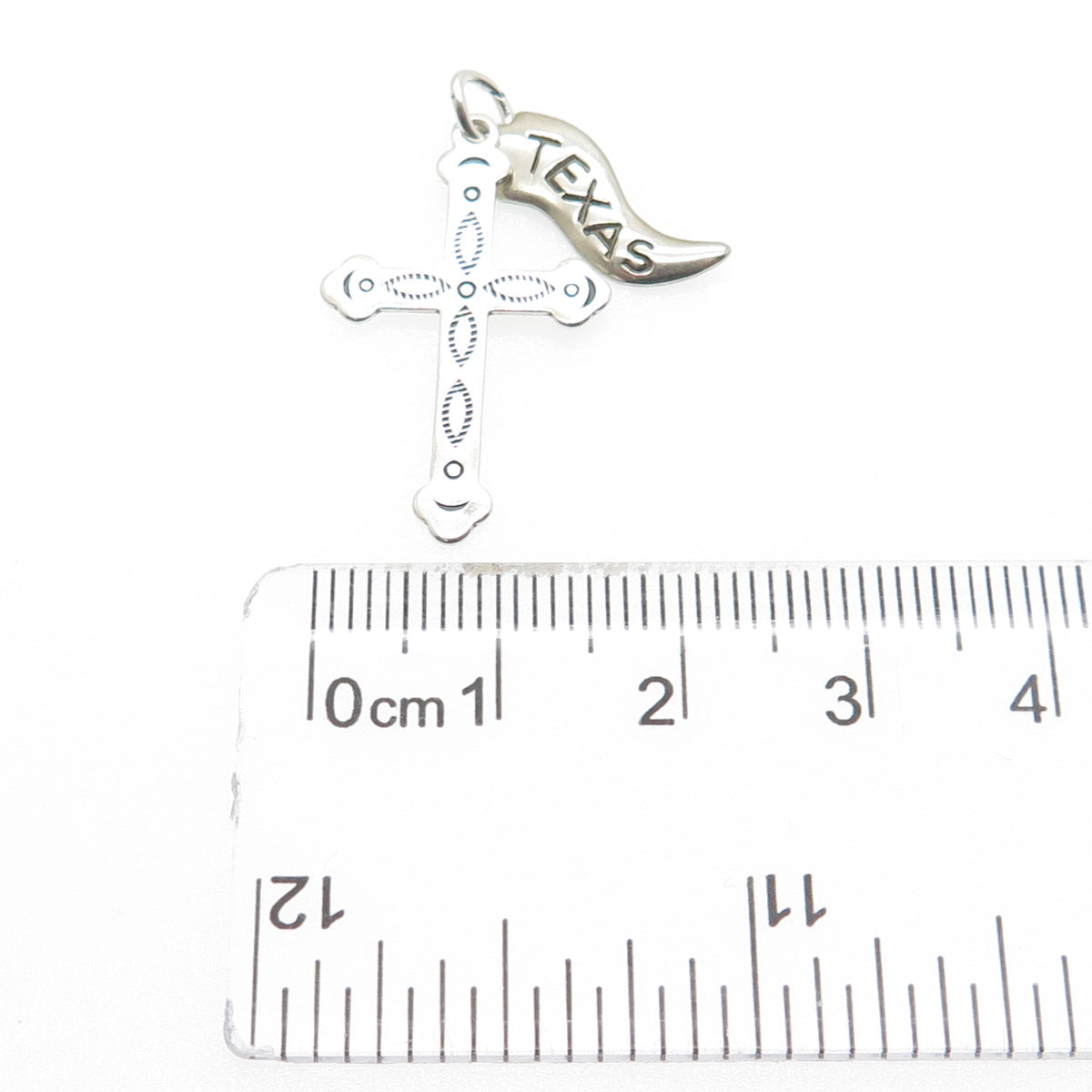 WHEELER MFG CO. Old Pawn 925 Sterling Silver Vintage Texas Cross Charm Pendant