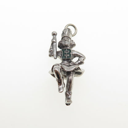 925 Sterling Silver Vintage Enamel Grand Marshall Parade 3D Charm Pendant