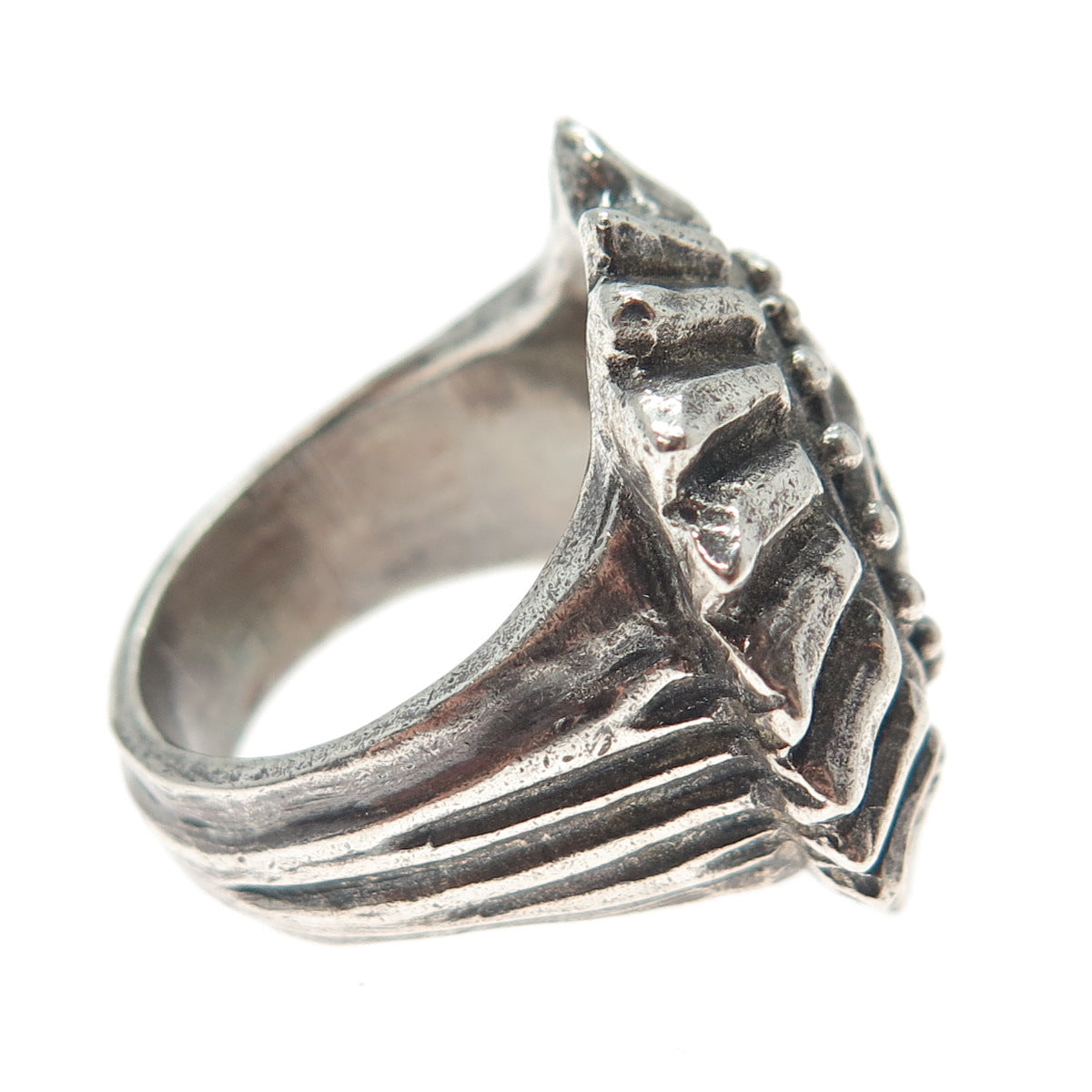 LK KATHERINE LINCOLN 925 Sterling Silver Vintage Sun Face Oxidized Ring Size 9