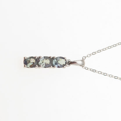 Chuck Clemency 925 Sterling Silver Real Tanzanite Cable Chain Necklace 20"