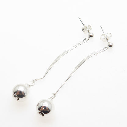 925 Sterling Silver Ball Chain Drop Earrings