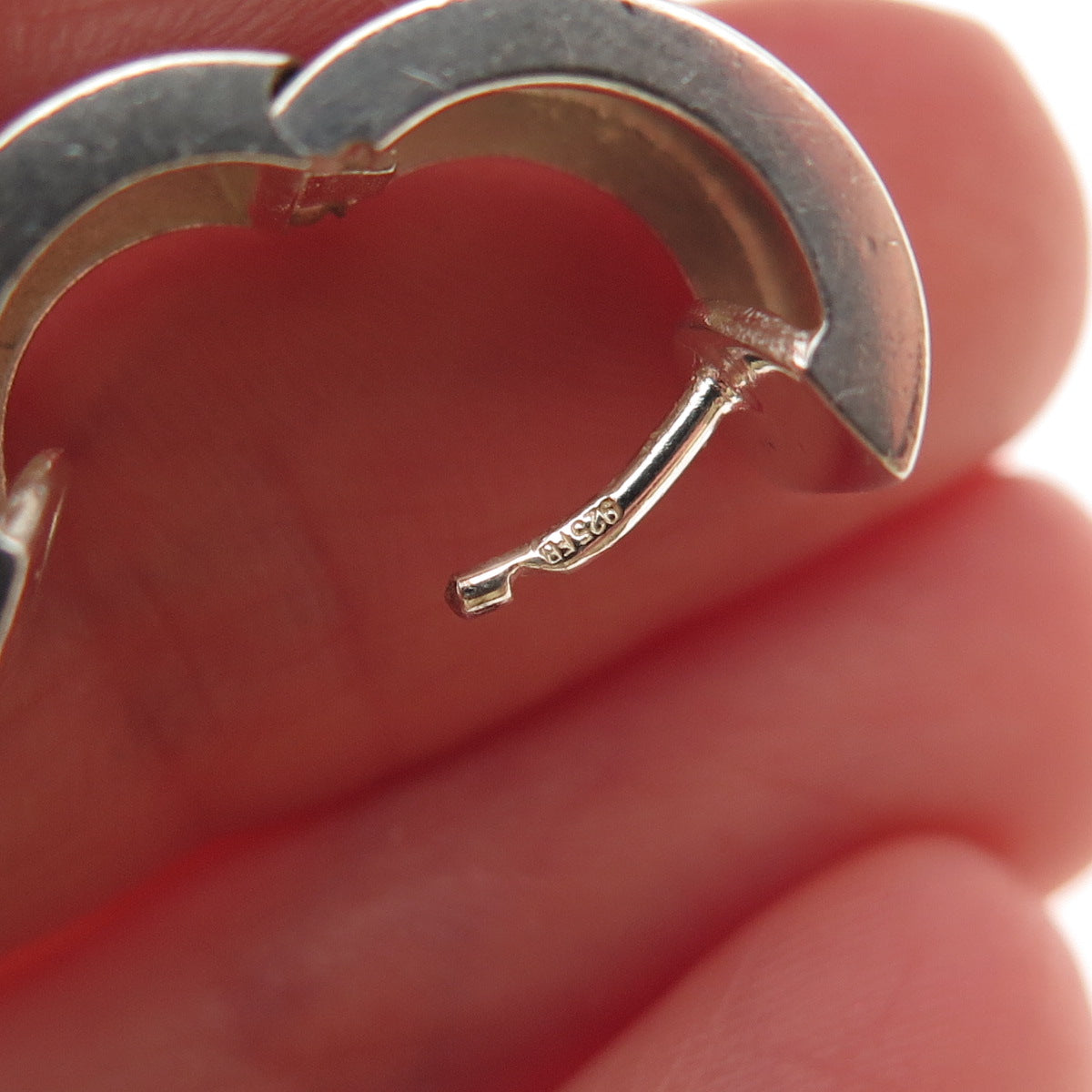 FB Franz Breuning 925 Sterling Silver Vintage Wide Hoop Earrings