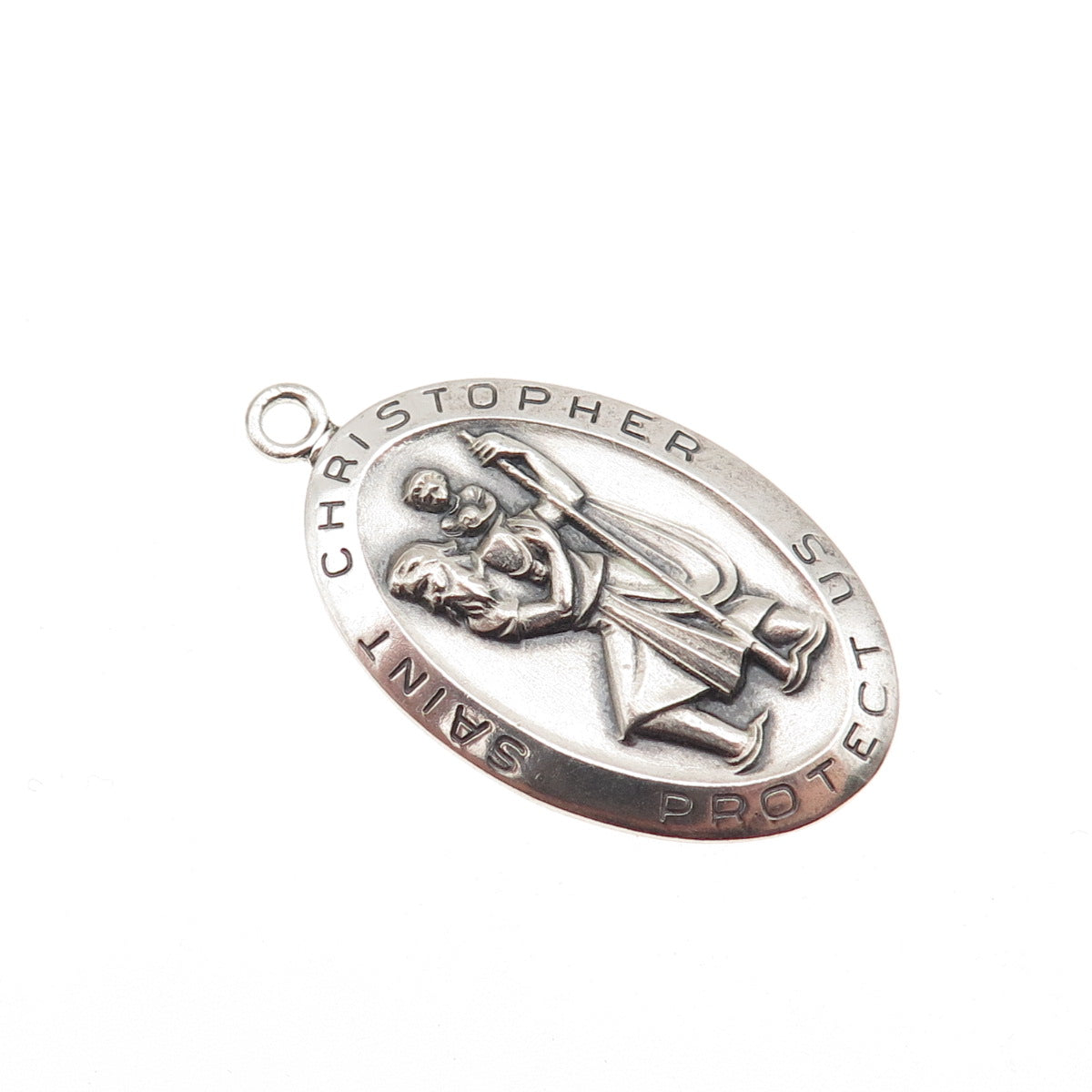 ELCO 925 Sterling Silver Vintage St. Christopher Medal Charm Pendant