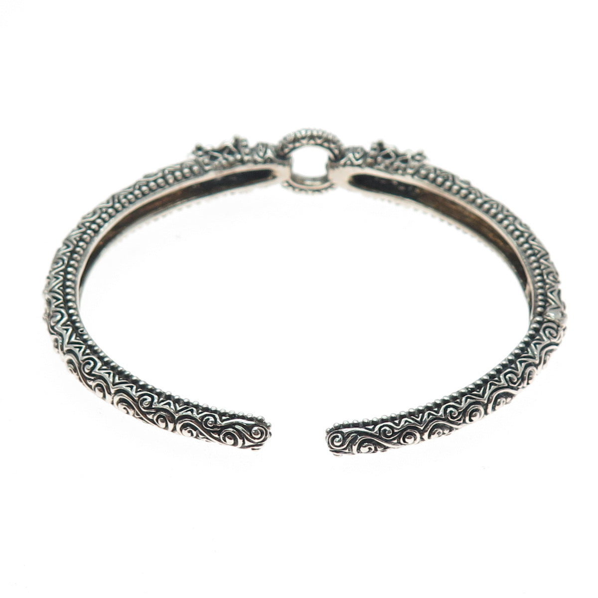 BARBARA BIXBY 925 Sterling Silver 18K Gold Flower Adjustable Cuff Bracelet 7.25"