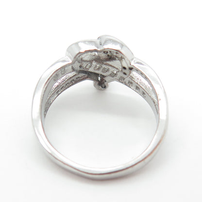 925 Sterling Silver Pave C Z Heart Infinity Ring Size 7.75