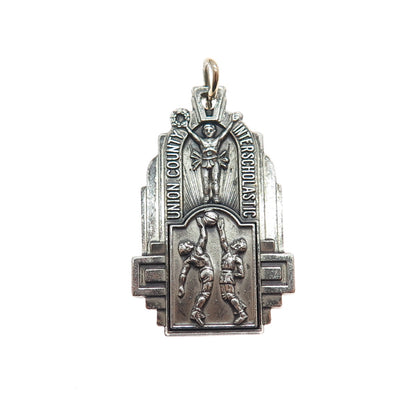 925 Sterling Silver Vintage 1964 Union County Interscholastic Medal Pendant