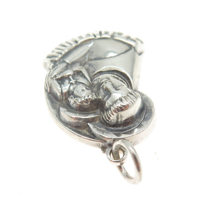 CREED 925 Sterling Silver Antique Art Deco St. Anthony Religious Pendant