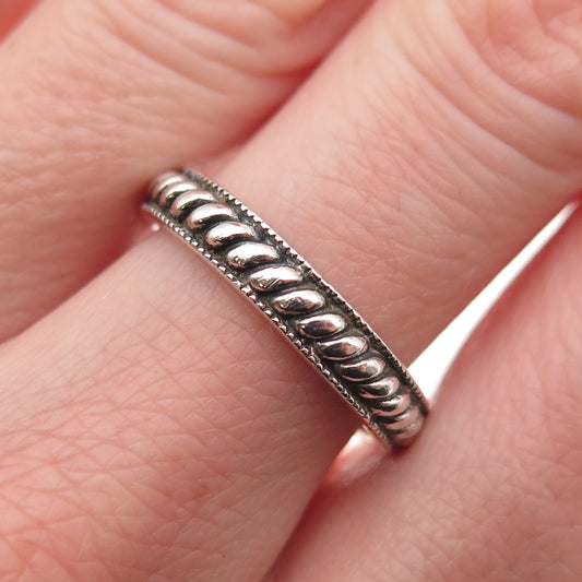 Judith Jack 925 Sterling Silver Vintage Ribbed Oxidized Band Ring Size 7.25
