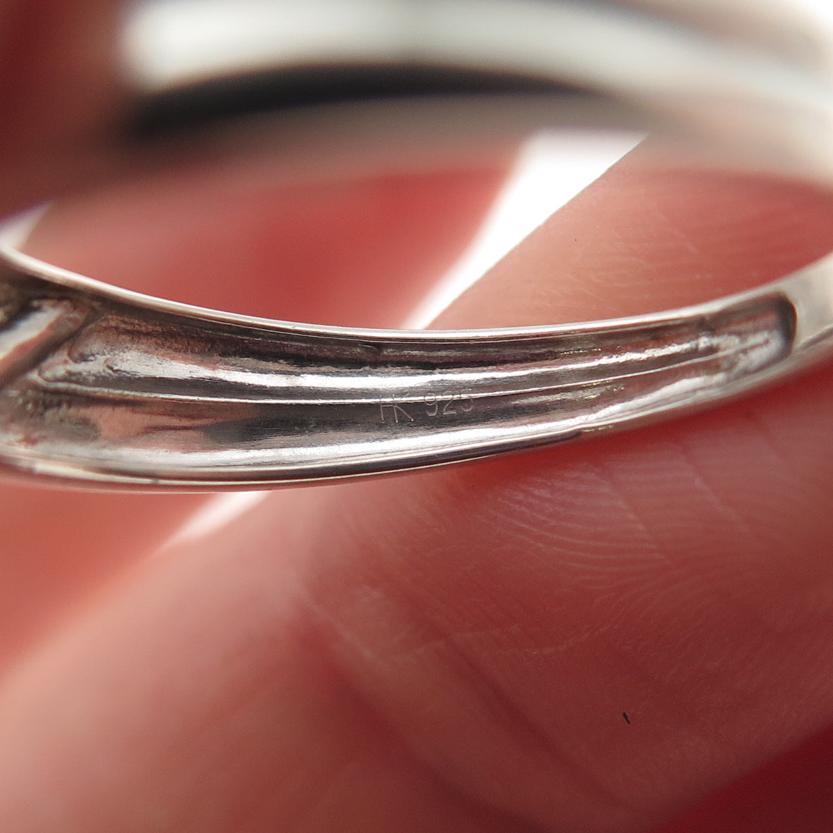 925 Sterling Silver Real Round-Cut Diamond Ring Size 10.75