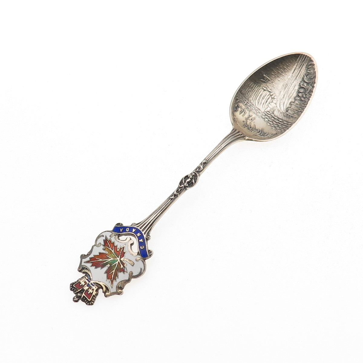 Roden Bros Sterling Antique Art Deco Canada Enamel Niagara Falls Coffee Spoon