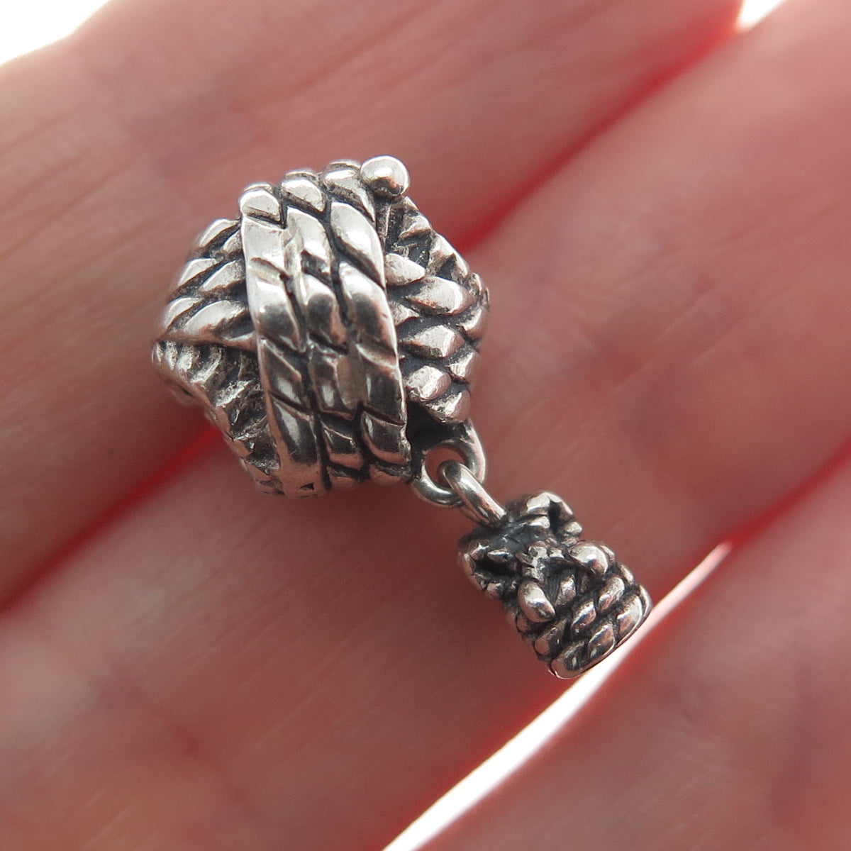 CHAMILIA 925 Sterling Silver Needle & Yarn Dangle Bead Charm
