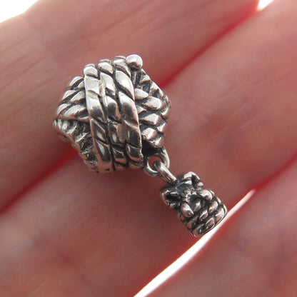 CHAMILIA 925 Sterling Silver Needle & Yarn Dangle Bead Charm