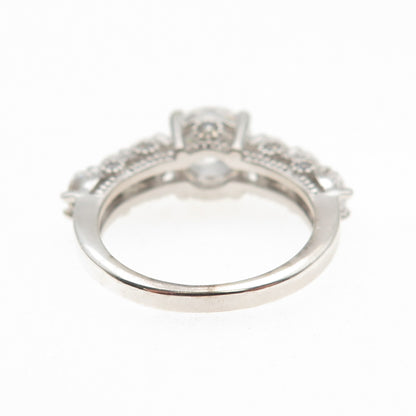 925 Sterling Silver Round-Cut C Z Engagement Ring Size 7